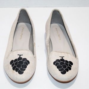 Oriental Traffic Loafer Grapes Stitch Canvas Flats